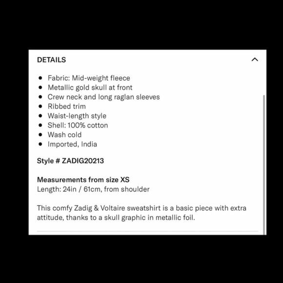 Zadig & Voltaire Skull Foil Sweatshirt in Blue. - Picture 7 of 7